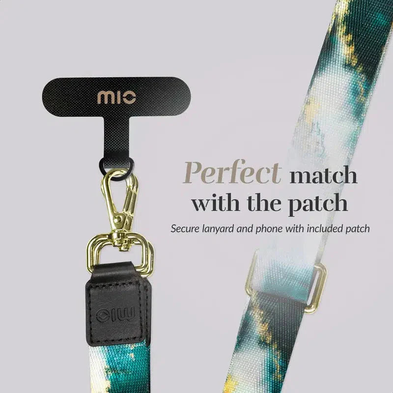 MIO Lanyard Universeel Nylon Telefoonkoord / Telefoonketting Green Marble