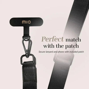 MIO Lanyard Universeel Nylon Telefoonkoord / Telefoonketting Zwart